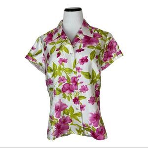 R&K Originals Size 14 Button Down Pink Floral